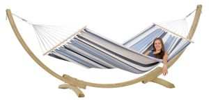 AMAZONAS Samba Set Marine – Hängematte mit Gestell Liegefläche 210x140cm AMAZONAS Samba Set Marine – Hängematte mit Gestell Liegefläche 210x140cm