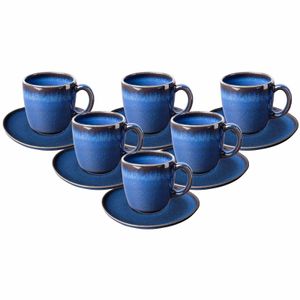 like. by Villeroy & Boch Lave bleu Kaffeetasse mit Untertasse 190 ml 6er Set - DS
