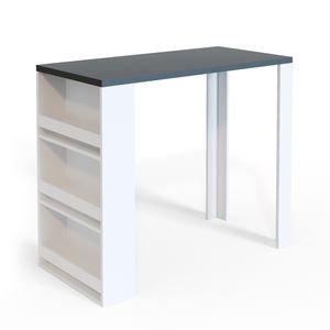 Vicco Bar table , 117 x 57 cm with 3 compartments, White/Anthracite