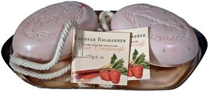 2x Kordelseife mit Sheabutter Erdbeere & Rhabarber 2x 175g Doppelpack