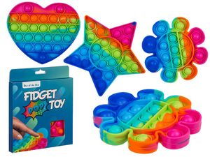 Fidget Pop Toy Rainbow Anti Stress Bubble Pop Trend Push it Stern Herz Blume