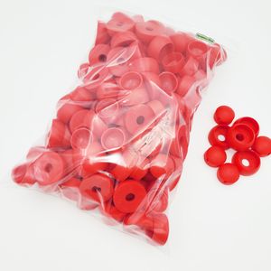 Schrauben-Abdeckkappen für Spielgeräte 100 Stück Grosspackung, Kunststoff rot
