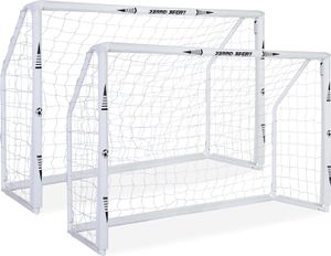 ZERRO 2er Fussballtor 180cm Fußballtor, für Erwachsene Kinder zum Spielen Trainieren im Garten 180x60x120cm, Weiss ZERRO 2er Fussballtor 180cm Fußballtor, für Erwachsene Kinder zum Spielen Trainieren im Garten 180x60x120cm, Weiss
