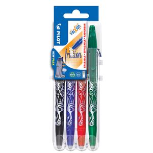 PILOT Tintenroller FRIXION BALL 07 Set2Go 4er Etui schwarz blau rot grün