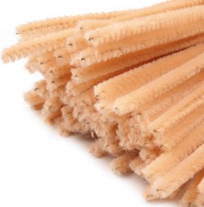 Pfeifenreiniger 20er Chenille-Draht 6mm, Länge 30cm, 28 Farben wählbar, Farbe:hellbraun