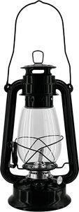 Öllampe Petroleumlampen Nostalgische Petroleum-Sturmlaterne mit feuerfestem Glaskolben | Tankvolumen 250 ml | höhe 30cm | Brenndauer 10-14 Stunden | Outdoor & Survival - (schwarz)