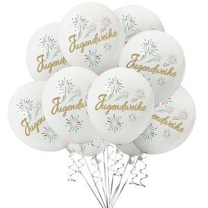 Oblique Unique Jugendweihe Luftballon Set 10 Stk. Ballons für Jungs und Mädchen zur Jugendweihe Deko Weiß