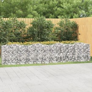 vidaXL Gabionové vyvýšené lôžko s vysokým oblúkom 400x50x100 cm Pozinkované železo