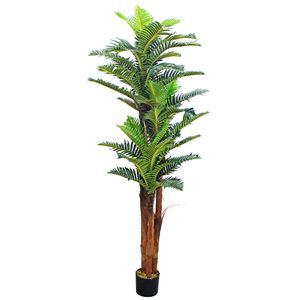 Künstliche Palme groß Kunstpalme Kunstpflanze Palme künstlich wie echt Plastikpflanze Kokospalme 180 cm Balkon Königspalme Deko hoch Decovego