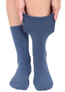 KB Diabetiker Socken ohne Gummi extra weit dehnbar venenfreundlich Herrensocken Damensocken blau Größe 43-46