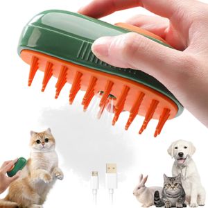 Steamy Brush Katze, Katzenbürste mit Dampf Katze Pflege Bürste, für Katzen und Hunde Haustier, zum Entfernen von verfilztem und losem Haar, grün