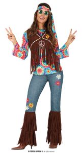 cooles 70er Jahre Hippiekostüm Kostüm für Damen, Größe:M