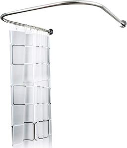 U-tvar sprchové záclony sprchová záclona sprchová tyč sprchová tyč z nerezové oceli úhlová tyč univerzální tyč domácí balkon sprchová vana pro koupelnu, WC, okno, balkon