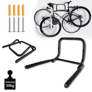 UISEBRT Wand Fahrradhalter Schwarz Um 90° Klappbar Belastbar Bis 30 kg Wandmontage Fahrradhalterung Mit Rahmenschutz
