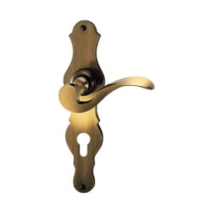 Türdrücker Modell Löffel Langschildgarnitur Messing bronziert Türbeschlag Klinke Profilzylinder