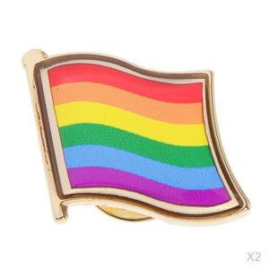 2 Stück Regenbogenfahne LGBT Gay Pride Pin Abzeichen