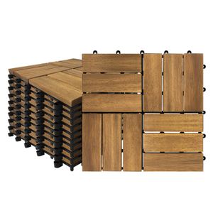 Sessamen-LP drevená dlažba balkónová dlažba 30 x 30 cm balkónová dlažba so vzhľadom dreva s klik systémom sada 11 ks na 1 m² terasová dlažba pre exteriér, záhradu, terasu, model B Sessamen-LP drevená dlažba balkónová dlažba 30 x 30 cm balkónová dlažba so vzhľadom dreva s klik systémom sada 11 ks na 1 m² terasová dlažba pre exteriér, záhradu, terasu, model B