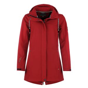 Blue Wave Damen Softshellmantel Birgit - Softshelljacke Outdoor-Jacke mit abnehmbarer Kapuze in Rot Größe 44