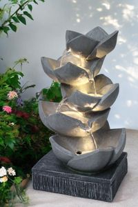 Springbrunnen BK901 mit LED Beleuchtung Gartenbrunnen Skulptur Gartenfigur Wasserspiel 47cm Kaskade Springbrunnen BK901 mit LED Beleuchtung Gartenbrunnen Skulptur Gartenfigur Wasserspiel 47cm Kaskade