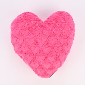 Magma Deko Kissen Fluffy Herzform mit Herzen pink 40x35cm