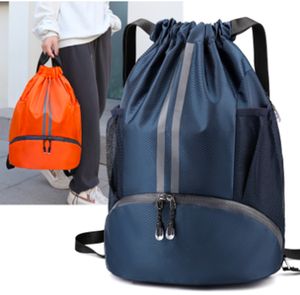 Rucksack mit Kordelzug, Sporttasche mit Schuhfach Nass- und Trockentrenn-Schwimmrucksack Wasserabweisend Sportrucksack