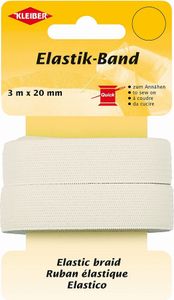 KLEIBER Gummiband 3 m x 20 mm weiß