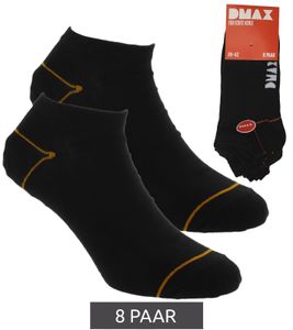 8 Paar DMAX Für echte Kerle Sneaker-Socken mit hochwertiger Pendelferse Alltags-Strümpfe Schwarz, Größe:39-42