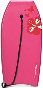 Bodyboard mit 90 cm Sicherheitsleine, bis zu 85kg belastbar, Surfbrett aus XPE & HDPE &EPS, Surfboard für Erwasche & Kinder ab 14, 105× 51× 6 cm