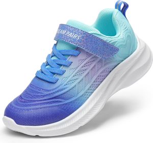 DREAM PAIRS Turnschuhe Kinder Sportschuhe Mädchen Jungen Sneaker Atmungsaktiv Laufschuhe Outdoor Klettverschluss,Size 28.5,Marine/Lila/Blau,SDRS2411K