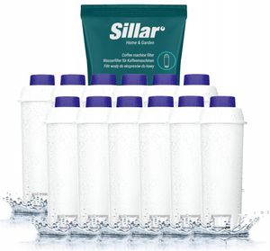 Sillar 12 Pack Wasserfilter für Delonghi Kaffeemaschinen DLSC002, SER3017 & 5513292811 - Kompatibel mit ECAM, ESAM, ETAM Serie |