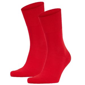 FALKE Unisex Sportsocken 2er Pack - Run, Freizeitsocken, unifarben #1 Rot 39-41