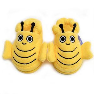 Milk&Moo Buzzy Bee Kinder Hausschuhe, %100 Baumwolle, Badelatschen mit Antirutsch Sohle, Indoor Pantoffeln für Kleinkind Mädchen und Kleinkind Jungen, Gelb, für 2-4 Jahre alt