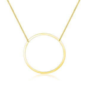 Stříbrný náhrdelník - 40mm kruh - pozlacený Stříbrný