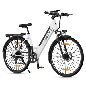 Qekud F28 pro 27,5-palcová elektrokola MTB trekingová elektrokola 250W motor 21-rychlostní městské elektrokolo šedé pro dlouhý dojezd až 100 km