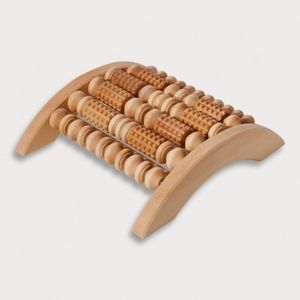 Fußmassage Gerät mit Rollen, symmetrisch aus Holz 28 cm