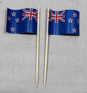 Party-Picker Flagge Neuseeland Papierfähnchen in Spitzenqualität 25 Stück Beutel