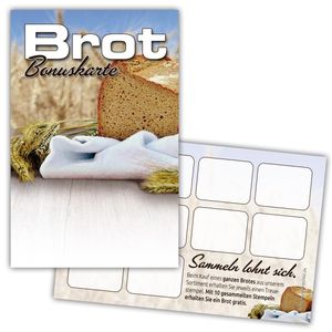 Brot Pass Bonuskarte Treuekarte mit Stempelfeld