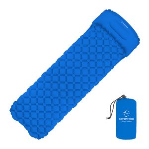 Aufblasbare Campingmatratze Luftmatratze Isomatte Wandern Roll Up Bettmatte mit Tasche,Farbe:Blau