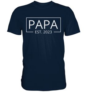 Papa 2023 T-Shirt Werdender Vater Geschenk – Navy / L