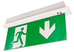 LED Fluchtwegleuchte | Exit Schild | 230V Notausgangsschild | McShine "FL-250", Deckenmontage, 25m Erkennungsreichweite