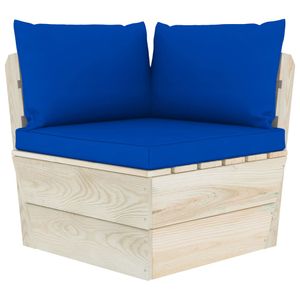 Möbel- Deko CHIC Palettensofa-Auflagen 3er Set - Blau Stoff[3009]
