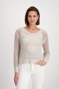Monari -  Damen Unifarbener Pullover (408471), Größe:44, Farbe:Peanut (191)