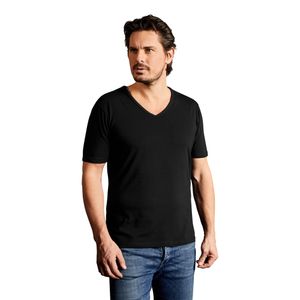 Slim-Fit V-Ausschnitt T-Shirt Herren, Schwarz, XL