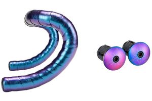 Supacaz Super Sticky Kush Bling Lenkerband Oil Slick inklusive Aluminium-Lenkerstopfen