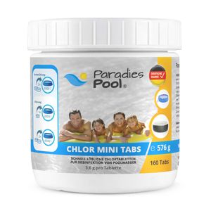 Paradies Pool Mini Chlortabletten 3,6 g für Pool, 576 g, Minipool, Splashpool, Whirlpool