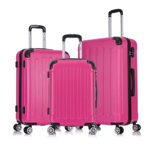 Flexot® F-2045 Kofferset Koffer Reisekoffer Hartschale Handgepäck Bordcase Doppeltragegriff mit Zahlenschloss Gr. M - L - XL Farbe Rose
