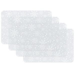 Tischset Snowflakes weiß-transparent,  45x30cm, 4 Stück