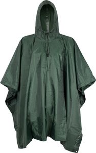 Outdoor Regenponcho für Damen & Herren - Ripstop Regencape mit Kapuze - Wasserdicht - auch als Tarp Plane nutzbar - inkl. Tasche - Oliv - OneSize