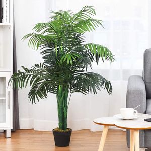 Kunstbaum, Zimmerpalme Kunstpalme mit Topf, Farnpalme künstlich Kunstpflanze Zimmerpflanze aus Polyester für Innendekoration, 110 cm