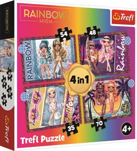 TREFL Puzzle Rainbow High: Módní panenky 4v1 (35,48,54,70 dílků)